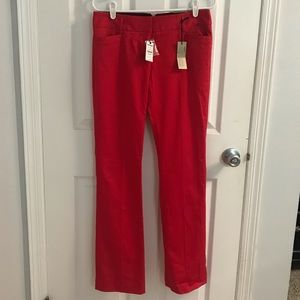 Express Columnist Barely Boot Dress Pants in Red